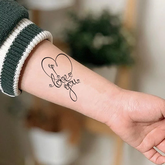 Love You Tattoo Waterproof Male and Female Temporary Body Tattoo - Temporarytattoowala