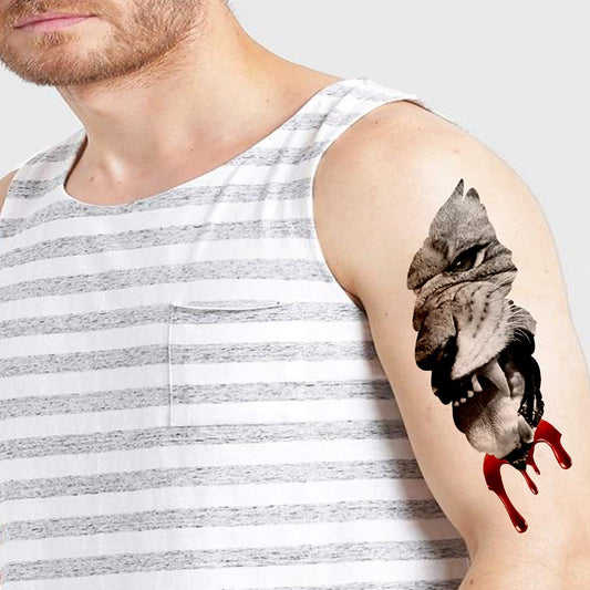 Angry Lion Blood Like Teen Tattoo Waterproof Male and Female Temporary Body Tattoo - Temporarytattoowala