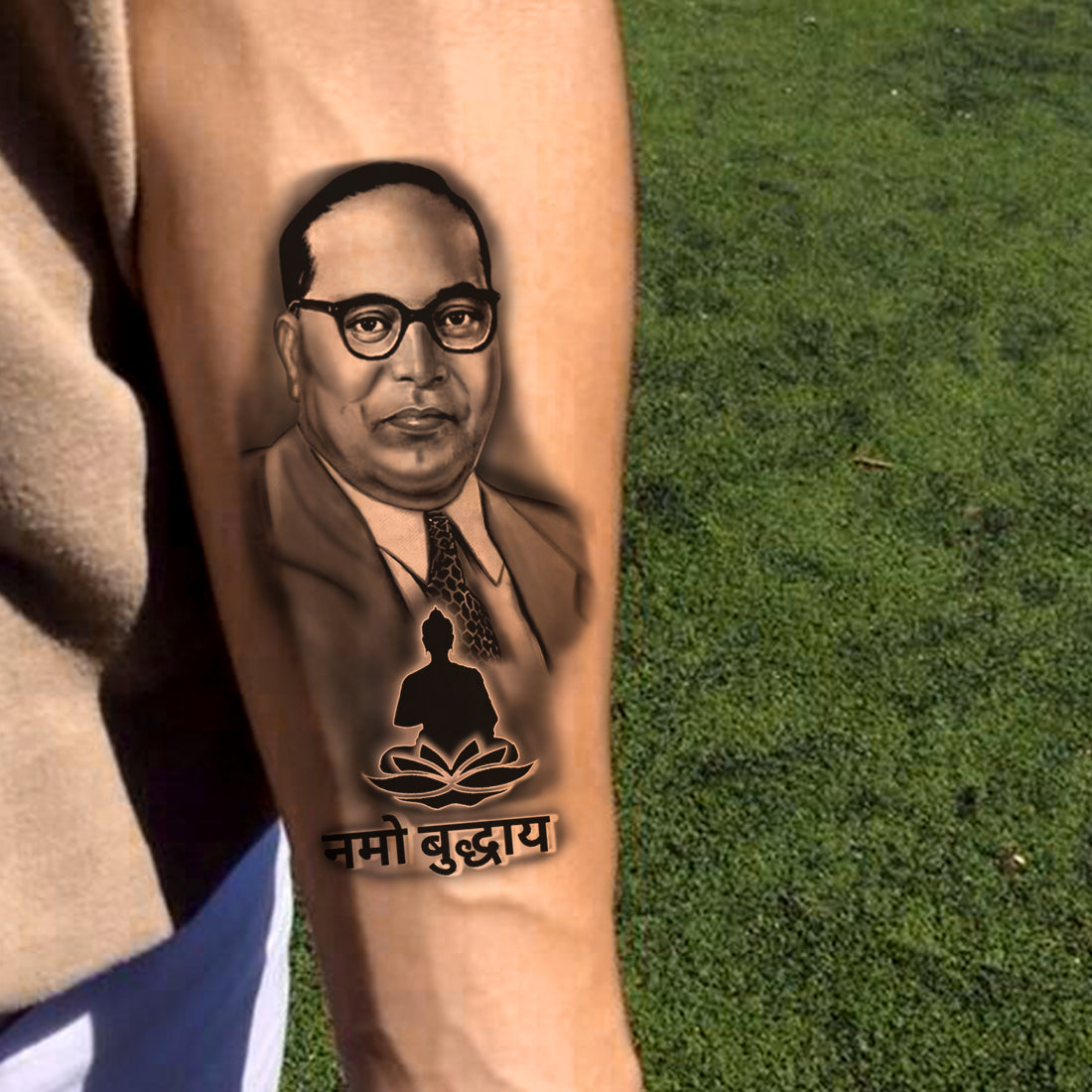 Bhimrao Ambedkar With Mahatma Buddha Ji Temporary Tattoo Waterproof For Male and Female Temporary Body Tattoo