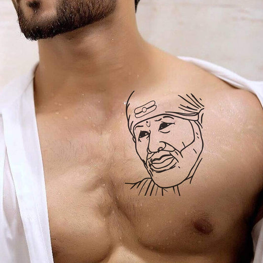 Shirdi Sai Baba God Body Tattoo Waterproof Male and Female Temporary Body Tattoo - Temporarytattoowala