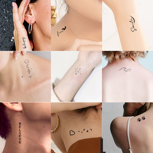 Birds, Believe,Smile, Happy Tattoo Waterproof For Girls Boys Temporary Body Tattoo