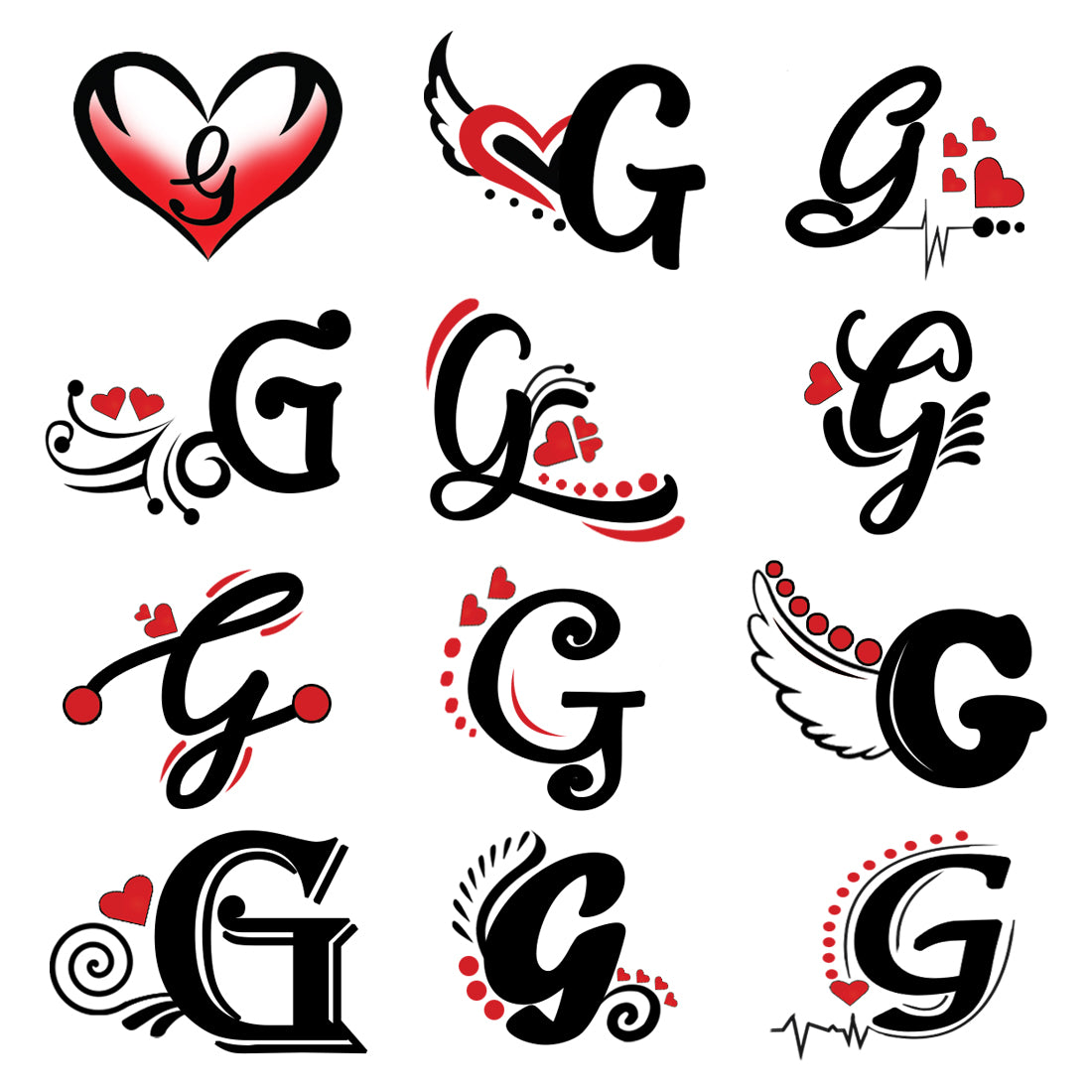 G Name Alphabet Tattoo Waterproof For Men and Women Temporary Body Tattoo