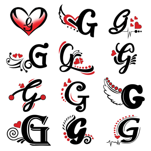 G Name Alphabet Tattoo Waterproof For Men and Women Temporary Body Tattoo