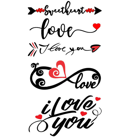 Love You Tattoo Heart Arrow Waterproof Men and Women Temporary Body Tattoo