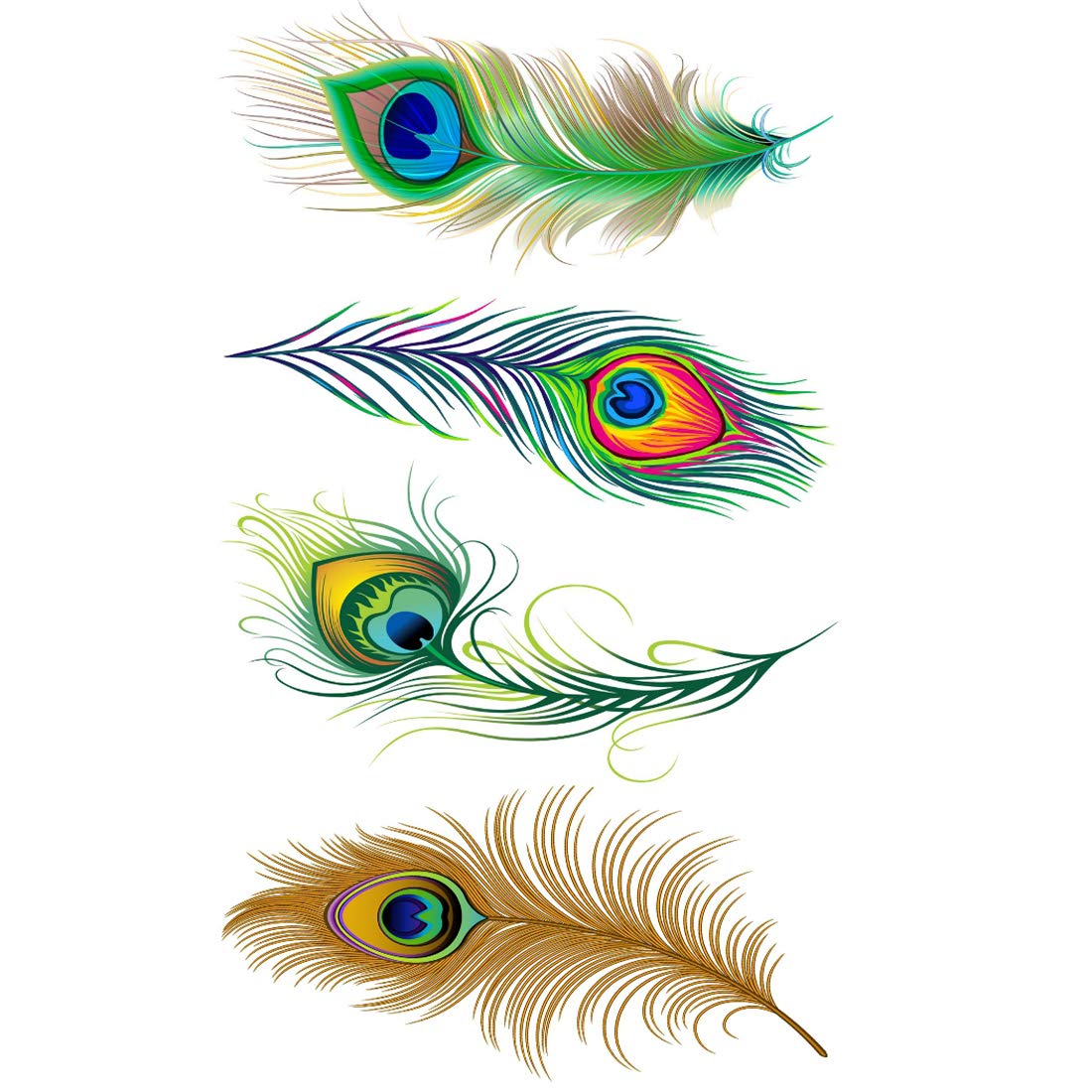 Peacock Feathers Tattoo Waterproof Men and Women Temporary Body Tattoo