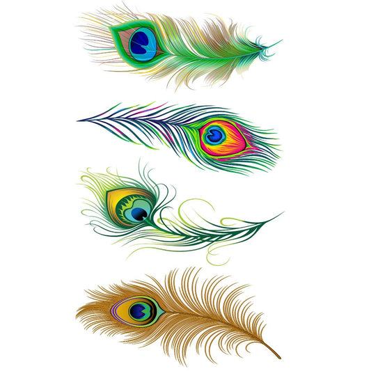 Peacock Feathers Tattoo Waterproof Men and Women Temporary Body Tattoo