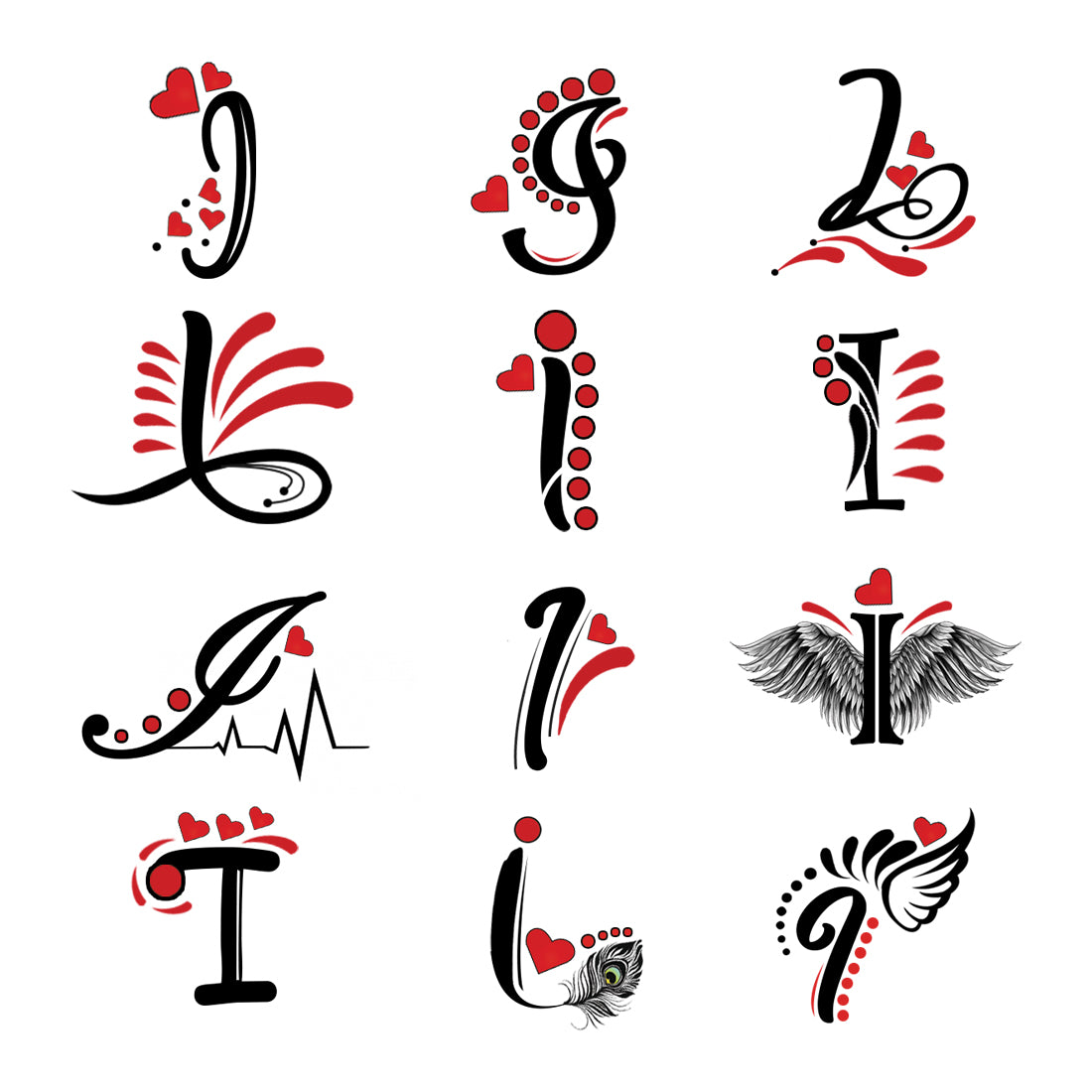 I Name Alphabet Tattoo Waterproof For Men and Women Temporary Body Tattoo