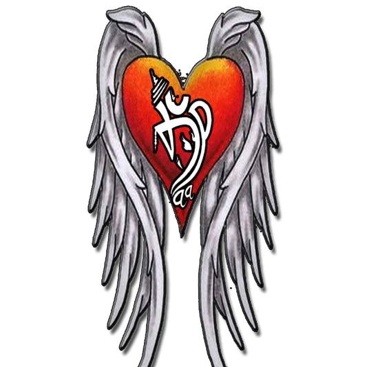 Heart With Wings Tattoo Waterproof Men and Women Temporary Body Tattoo