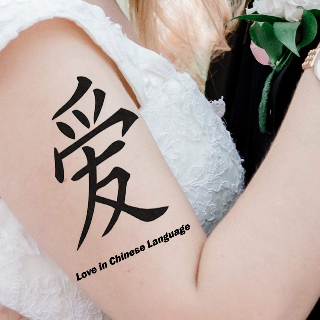 Love in Chinese Language Tattoo Waterproof Male and Female Temporary Body Tattoo - Temporarytattoowala