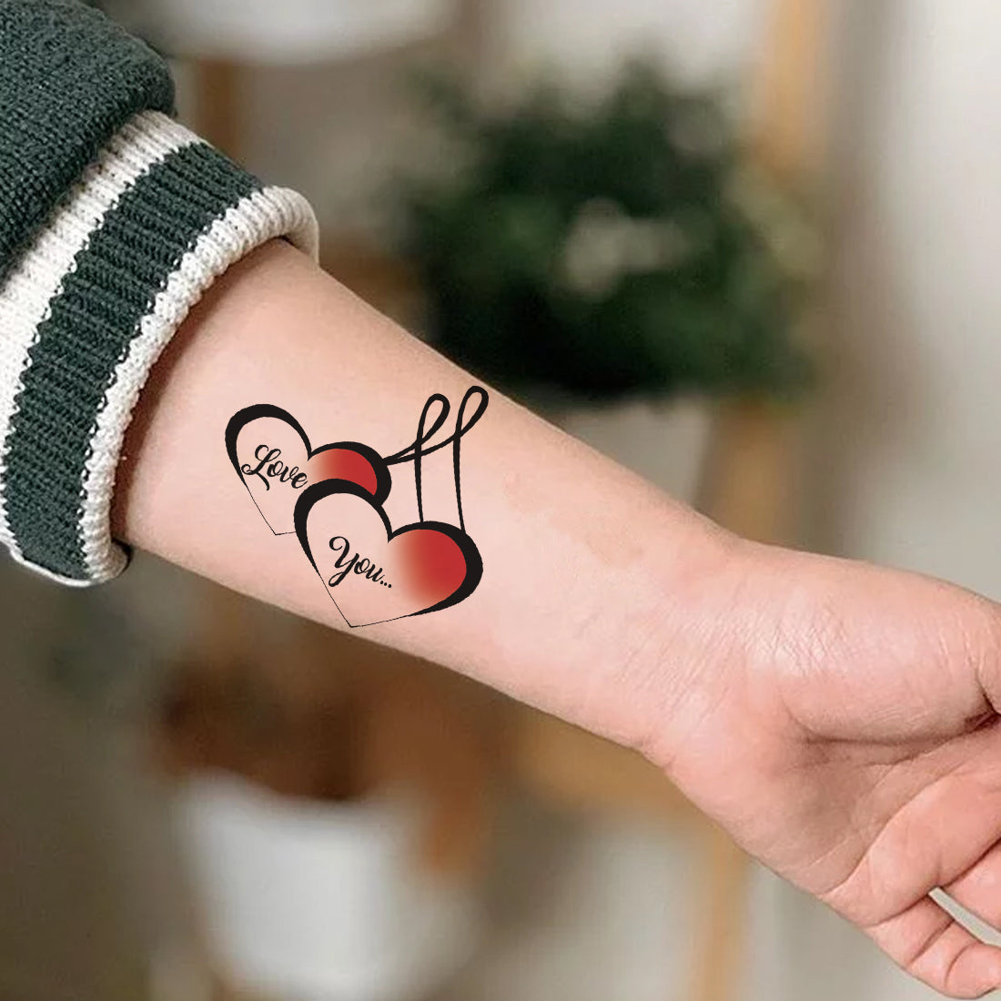 Love You Tattoo Love Heart Waterproof Boys and Girls Temporary Tattoo