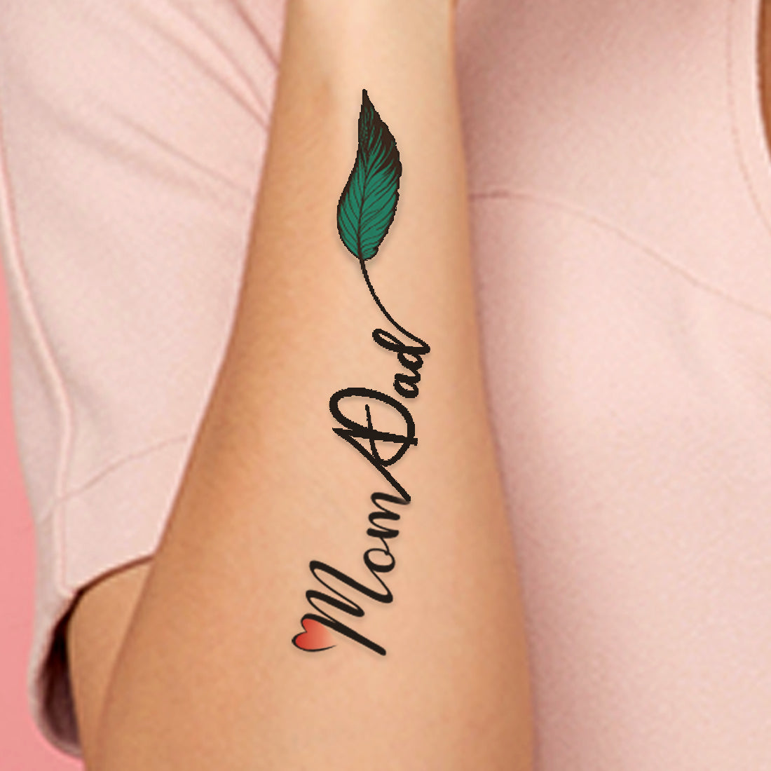 Mom with Dad Tattoo Waterproof For Leaf Temporary Body Tattoo Boys and Girls