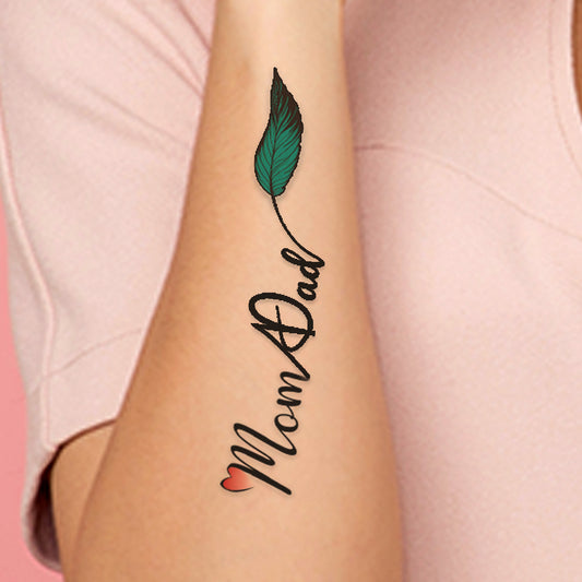 Mom with Dad Tattoo Waterproof For Leaf Temporary Body Tattoo Boys and Girls