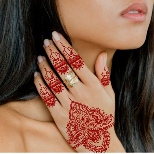 Henna Vector Mehndi Tattoo Waterproof For Girls Body Sticker