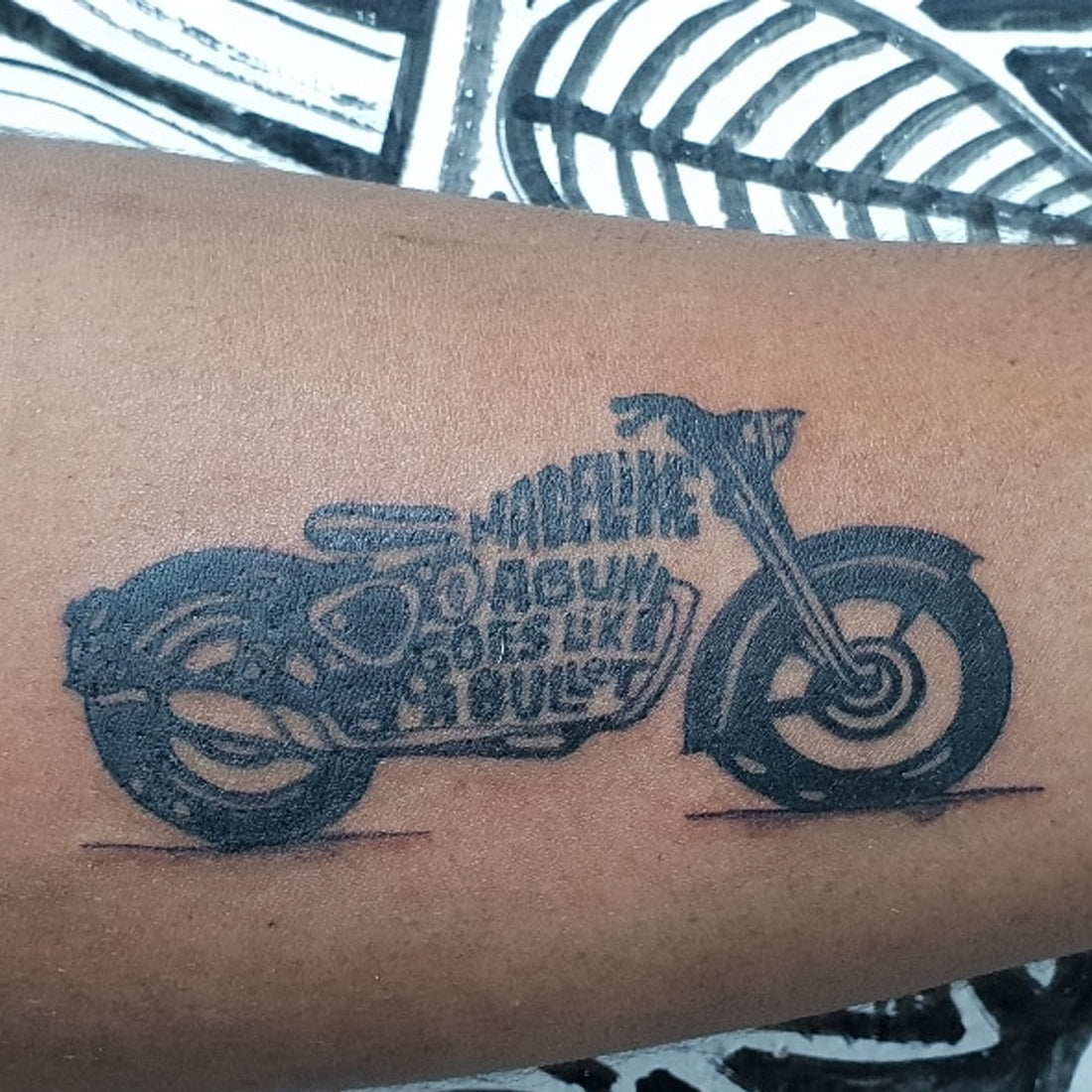 Bullet Bike Tattoo made like gun goes like bullet tattoo Bike