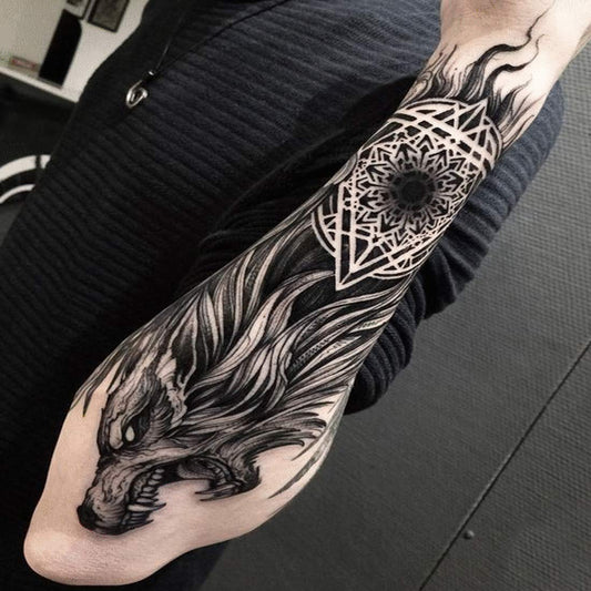 Tiger Hand Band Men and Women Women Waterproof Tattoo  (Lion Hand Band Temporary Body Tattoo)