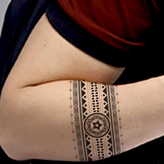 Tribal Hand Band with Star Tattoo Waterproof For Girls and Boys Temporary Body Tattoo