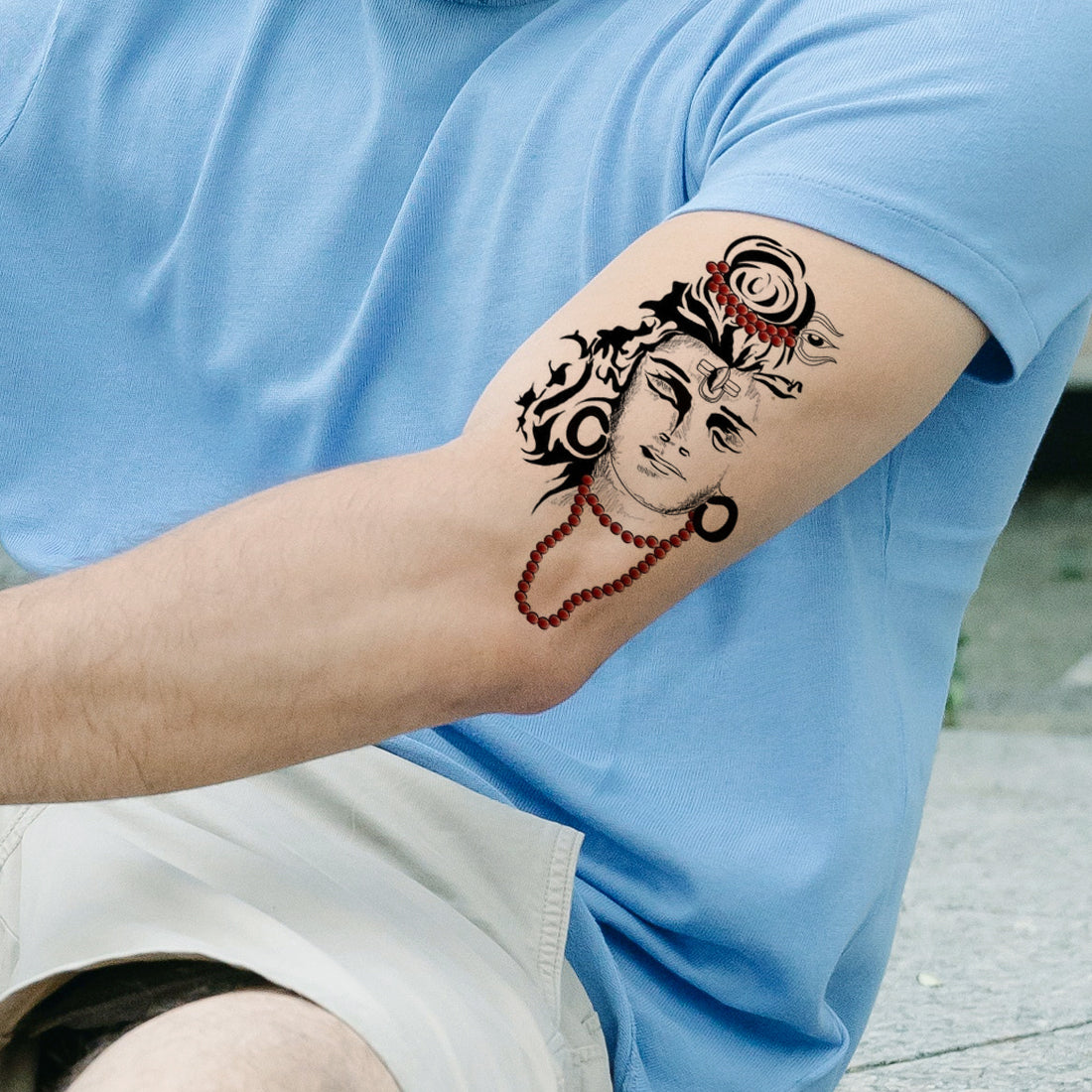God Shiv with Rudraksh Tattoo For Boy and Girl Temporary Body Tattoo Waterproof Sticker