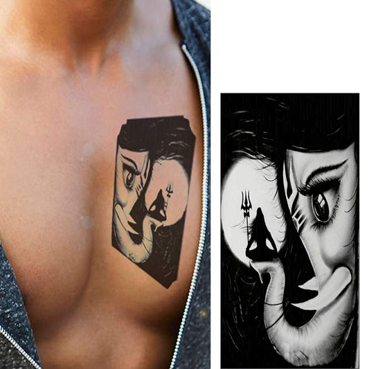Temporary Tattoowala Black Ganesha Waterproof Temporary Body Tattoo For Girls Men Women