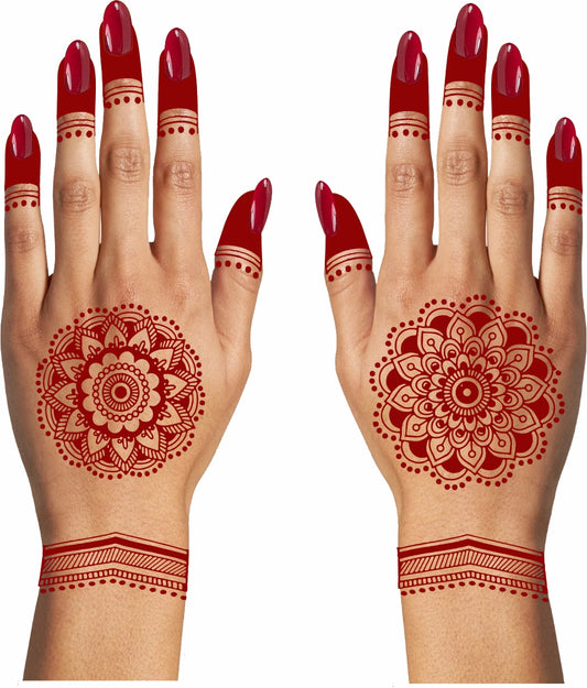Butterfly om Mehndi Henna Tattoo Waterproof For Women Body Sticker