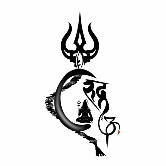 Trishul with Shiv Rudra Tattoo Waterproof Men and Women Temporary Body Tattoo