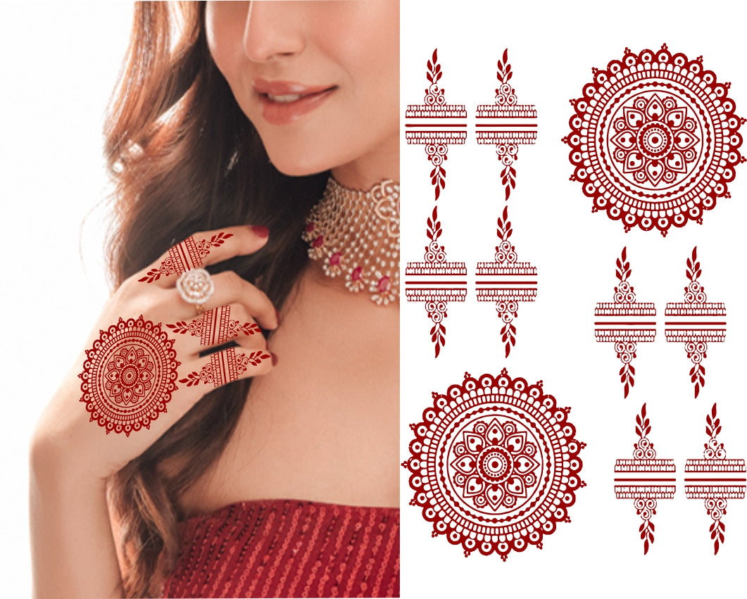 Mandala Henna Temporary Tattoo Waterproof Body Sticker For Women