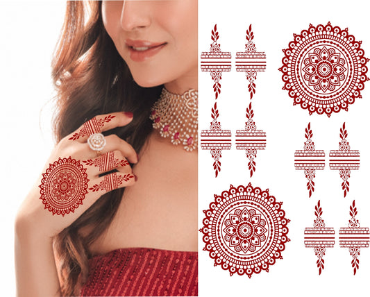 Mandala Henna Temporary Tattoo Waterproof Body Sticker For Women