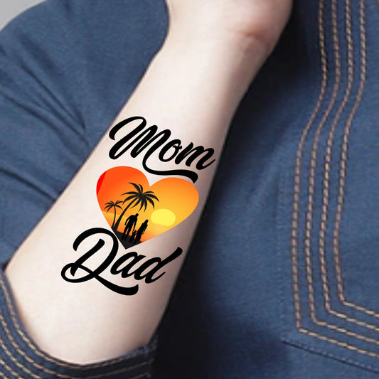 Mom and Dad Tattoo Heart Waterproof Men and Women Temporary Body Tattoo