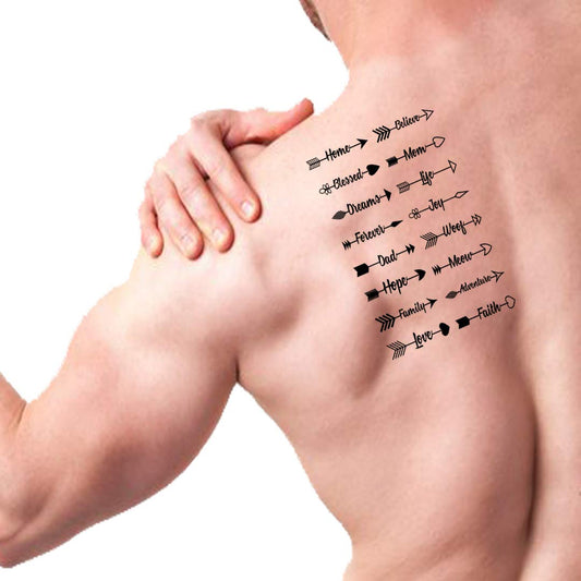 Temporary Tattoowala Arrow Home Believe Blessed Mom Dreams Tattoo  Faith Body Temporary Body Tattoo - Temporarytattoowala