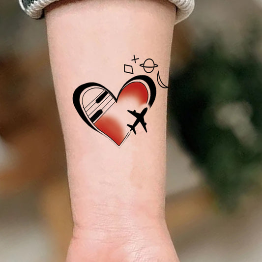 Heart Love Is Journey Temporary Tattoo Waterproof Temporary Body Tattoo