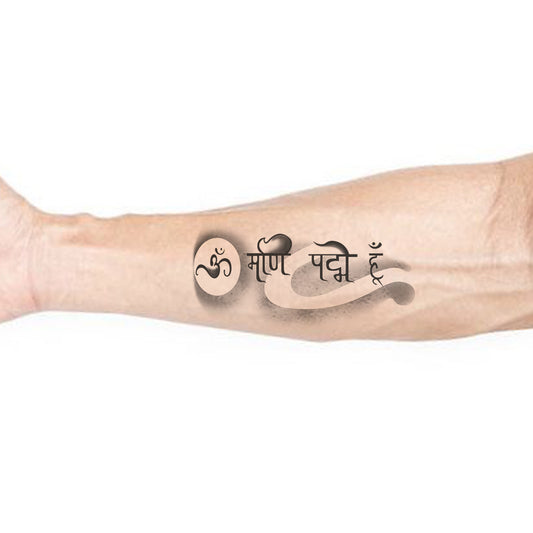 Om Mani Padme Hum Tattoo Trishul Waterproof For Women Temporary Tattoo