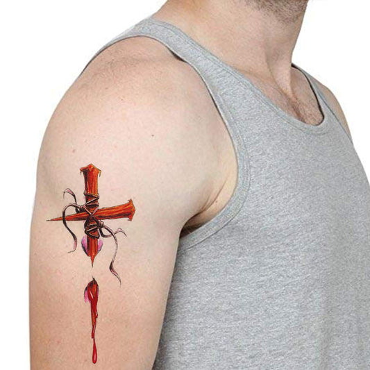 Temporary Tattoowala Cross Tattoo Men and Women Waterproof Temporary Body Tattoo