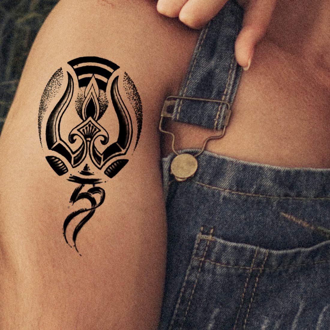 Temporary Tattoowala Trishul  Men and Women Waterproof Temporary Body Tattoo