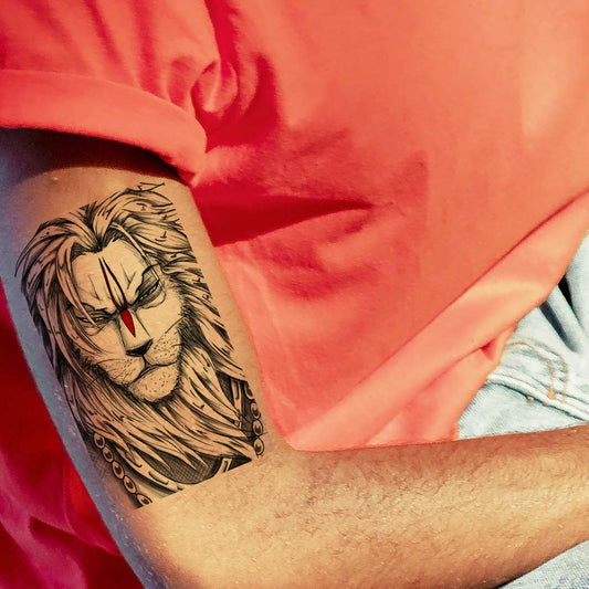 Temporary Tattoowala Hanuman Ji with Tiger Tattoo Men and Women Waterproof Temporary Body Tattoo
