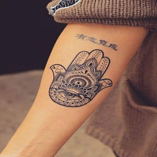 Hamsa Design Tattoo Waterproof Male and Female Temporary Body Tattoo - Temporarytattoowala