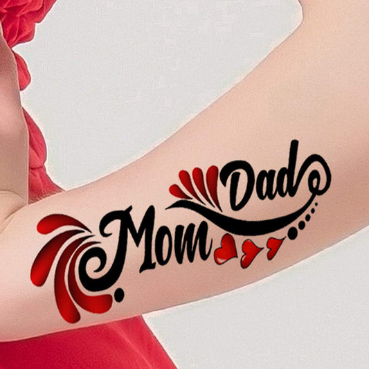 Mom and Dad Waterproof For Girls Men Women Temporary Body Tattoo