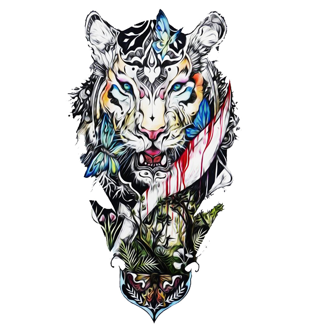 Beautiful Tiger US Style Tattoo Waterproof Boys and Girls Temporary Body Tattoo