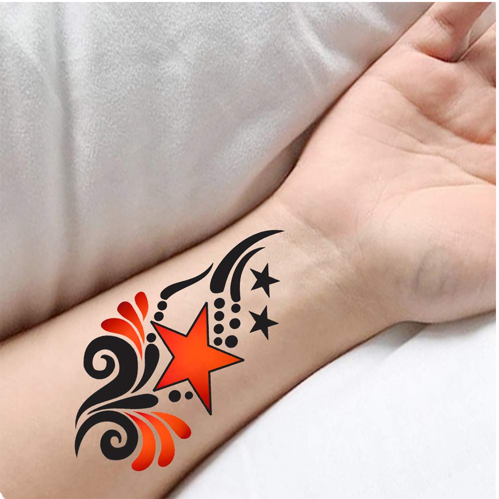 Star with Wings Tattoo Temporary Body Waterproof Boy and Girl Tattoo - Temporarytattoowala