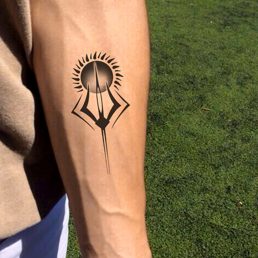Trishul with Sun Design Temporary Tattoo Waterproof For Male and Female Temporary Body Tattoo
