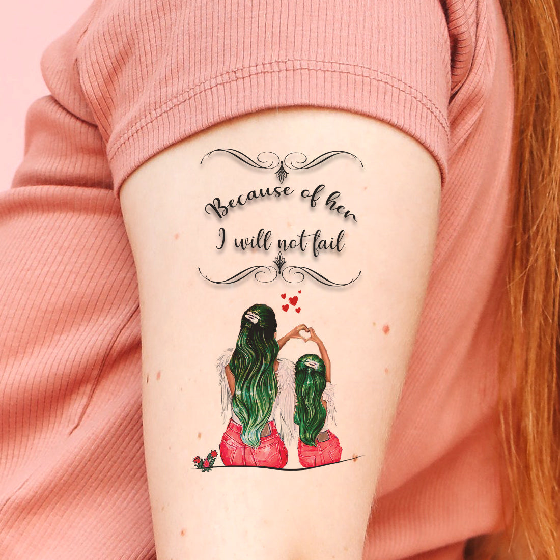 Maa Daughter Multicolor Tattoo Waterproof Temporary Tattoo Size (11 CM x 6 CM)