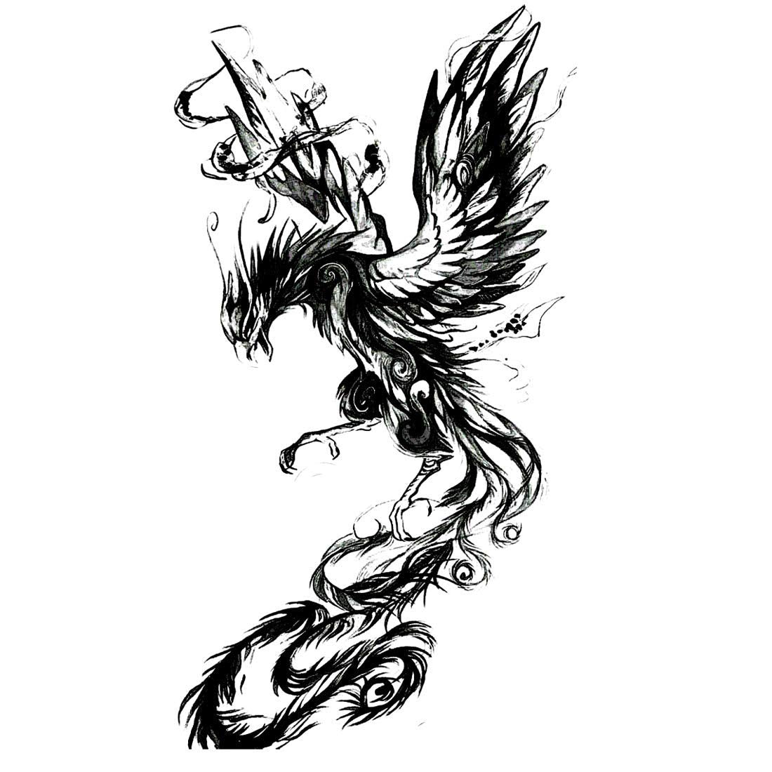 Temporary Tattoowala Phoenix Wings Tattoo Waterproof Temporary Body Tattoo