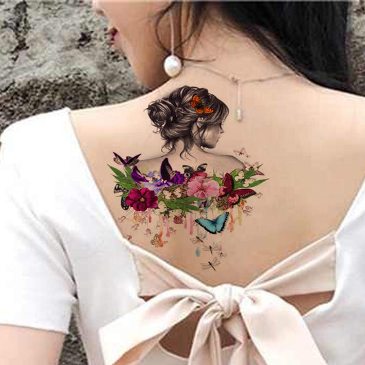Girls with Butterfly For Waterproof Men and Women Temporary Body Tattoo