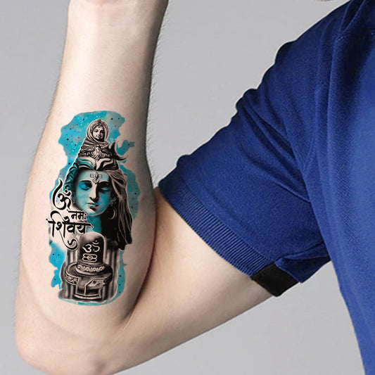 Mahakal Om Namah Shivay Temporary Tattoo Waterproof For Male and Female Temporary Body Tattoo
