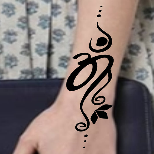 Om Tattoo Black Waterproof Men and Women Temporary Body Tattoo