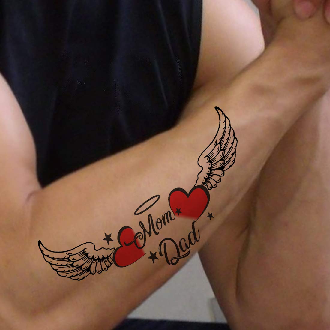 Love Mom Dad Body Temporary Tattoo Waterproof For Girls Men Women