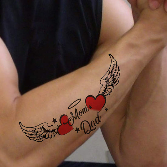 Love Mom Dad Body Temporary Tattoo Waterproof For Girls Men Women