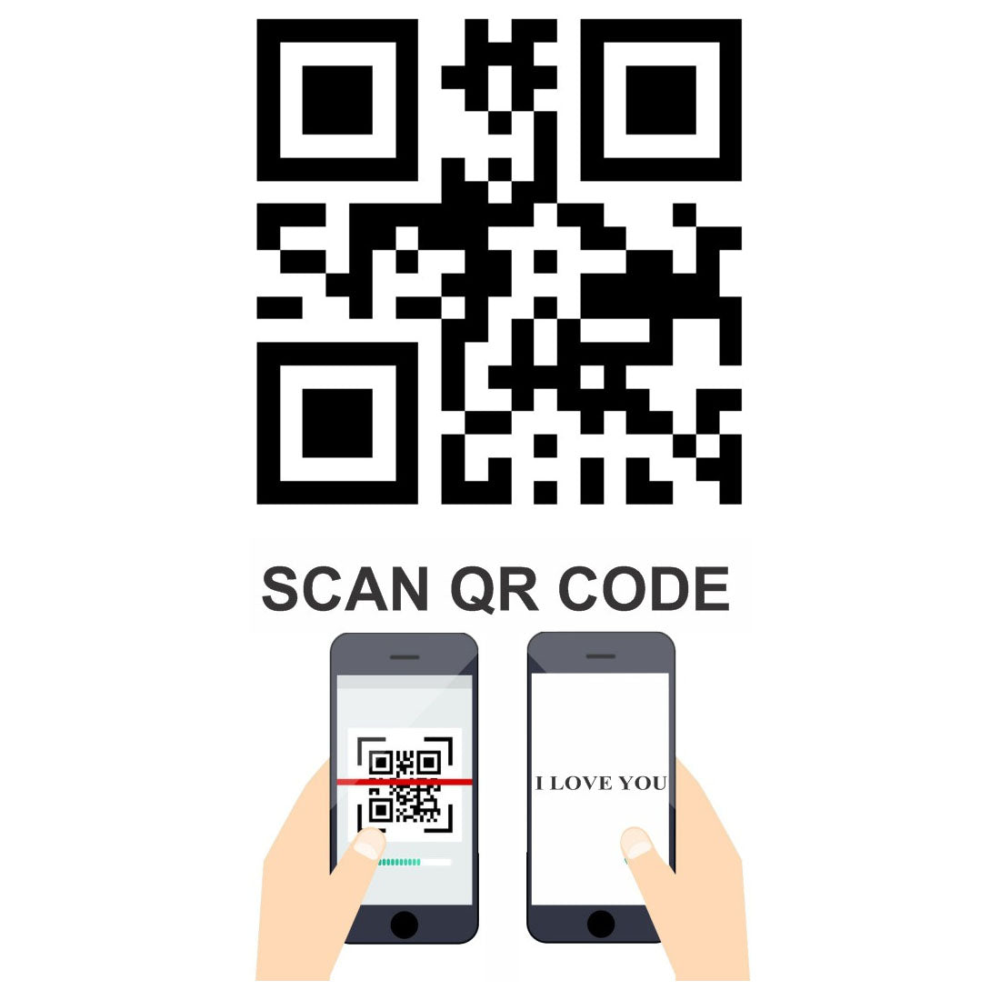 QR Code Body Tattoo After Scan I Love You Waterproof Men and Women Temporary Body Tattoo - Temporarytattoowala
