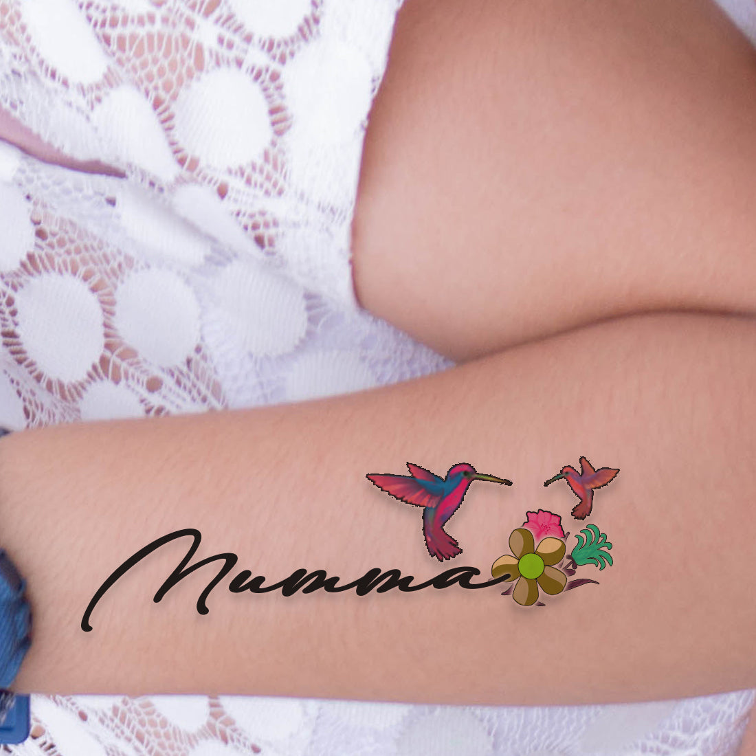 Mamm’a with Birds Tattoo Waterproof For Flower Temporary Body Tattoo
