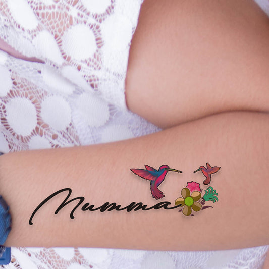 Mamm’a with Birds Tattoo Waterproof For Flower Temporary Body Tattoo