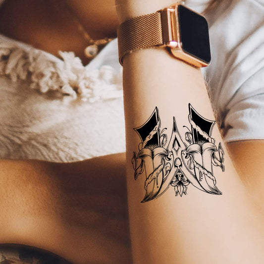 Temporary Tattoowala Name W Letter Two Alphabet Design Body Temporary Tattoo Waterproof For Girls Men Women