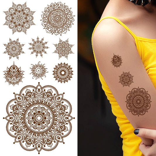 Real Mandala Tattoo Henna Design For Women Temporary Tattoo